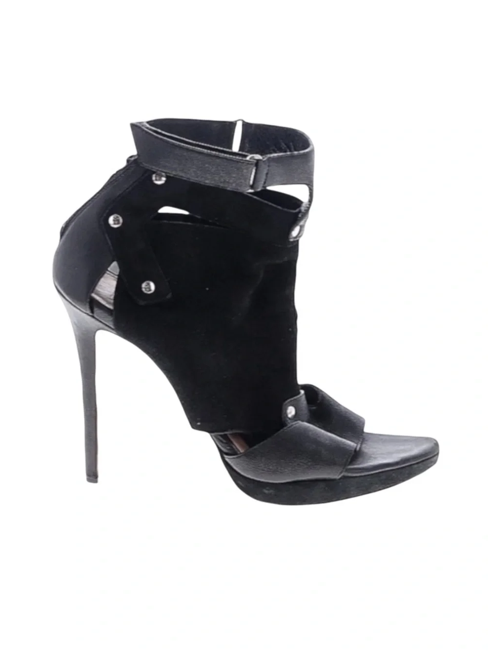 Herve Leger 𖤐 Platform Suede Leather Stiletto Heel Ankle Booties 𖤐 Black 37 7